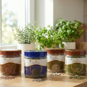 TSC Raw Seeds Combo Pack | Chia Seeds, Pumpkin Seeds, Flax Seeds, Sunflower Seeds (250 gm x 4) Immunity Booster | Healthy Snacks | Diet Food | seeds for Eating (Pack of 4)